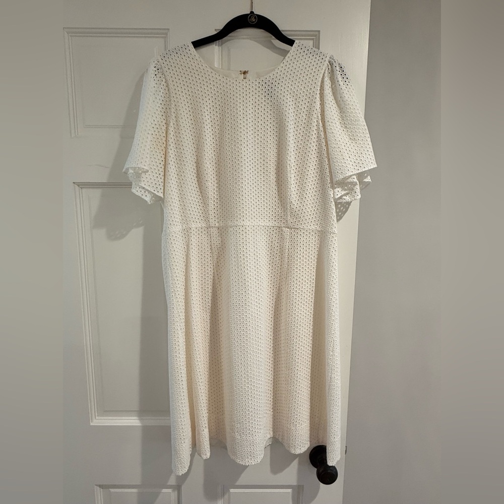 J. Crew White Eyelet Midi Dress
